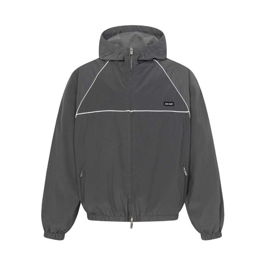 Miu Miu Technical Silk Zipper Blouson Women's Jacket